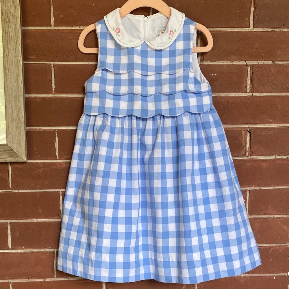 Florence Eiseman Blue and White Plaid Dress